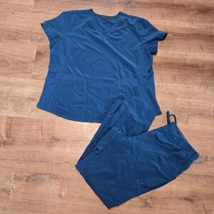 Scrubstar Teal Scrub Set 2X Scrub Top Large Scrub Pants